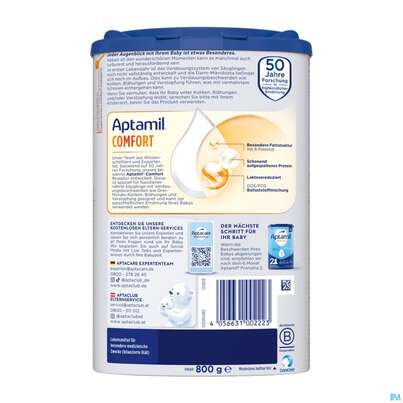 Sie sehen eine Packung Aptamil Milch-fertignahrung Comfort Spezialnahrung 800g, Produktbild: 05 Aptamil Milch-fertignahrung Comfort Spezialnahrung 800g, A-Nr.: 4882215 - 05