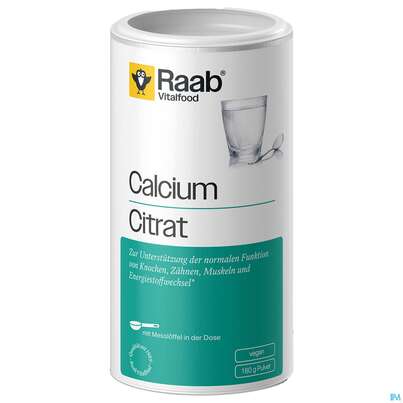 Sie sehen eine Packung Calcium Citrat Pulver Raab 160g, Produktbild: 02 Calcium Citrat Pulver Raab 160g, A-Nr.: 5372539 - 02