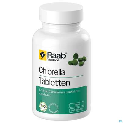 Sie sehen eine Packung Chlorella Tabl Bio Raab 500st, Produktbild: 02 Chlorella Tabl Bio Raab 500st, A-Nr.: 5912881 - 02