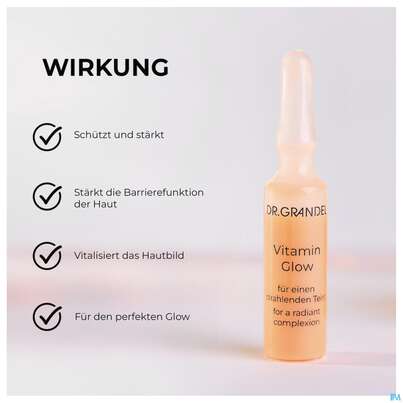 Sie sehen eine Packung Dr.grandel Professional Selektion Ampulle Vitamin Glow 3x3ml 41677 9ml, Produktbild: 09 Dr.grandel Professional Selektion Ampulle Vitamin Glow 3x3ml 41677 9ml, A-Nr.: 5895510 - 09