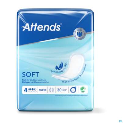 Inkontinenz Attends Einlagen Soft 4 Super 30st, A-Nr.: 4577328 - 01