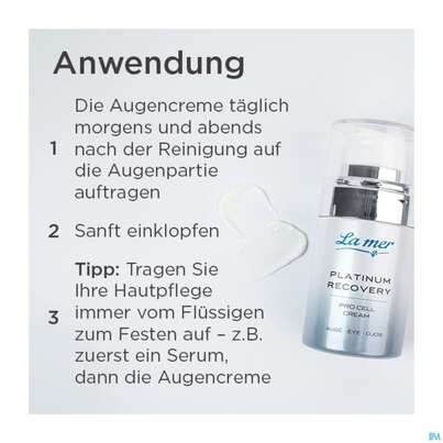Sie sehen eine Packung La Mer Ohne Parfum Platinum Pro Cell Cream Auge 15ml, Produktbild: 04 La Mer Ohne Parfum Platinum Pro Cell Cream Auge 15ml, A-Nr.: 5888757 - 04
