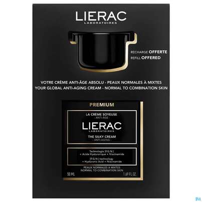 Sie sehen eine Packung Lierac Premium Lierac Set Silky Cream +refill 50ml, Produktbild: 02 Lierac Premium Lierac Set Silky Cream +refill 50ml, A-Nr.: 5978851 - 02