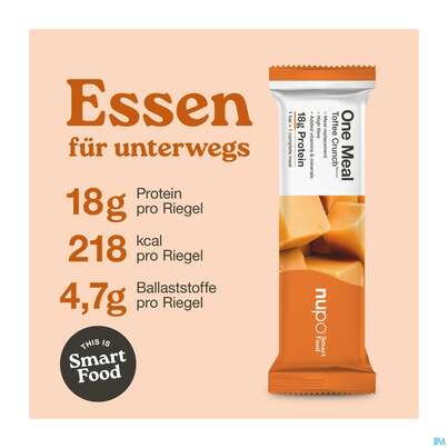 Sie sehen eine Packung Nupo Riegel Fuer 1 Mahlzeit One Meal Bar Toffee 97767 60g, Produktbild: 04 Nupo Riegel Fuer 1 Mahlzeit One Meal Bar Toffee 97767 60g, A-Nr.: 5296666 - 04