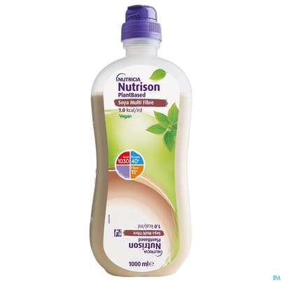 Sie sehen eine Packung Nutrison 1000ml Sondennahrung Mf Ballaststoffe Soya Plantbased 8st, Produktbild: 01 Nutrison 1000ml Sondennahrung Mf Ballaststoffe Soya Plantbased 8st, A-Nr.: 5829134 - 01
