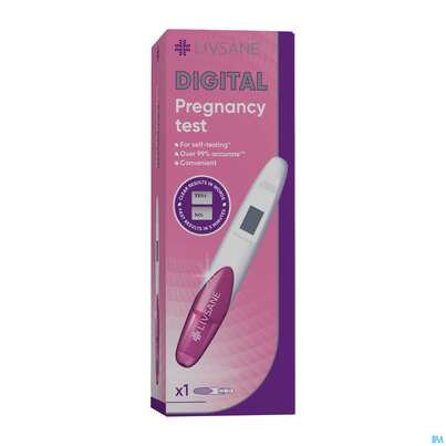 Sie sehen eine Packung Schwangerschaftstest Livsane Digital 1st, Produktbild: 02 Schwangerschaftstest Livsane Digital 1st, A-Nr.: 5848924 - 02