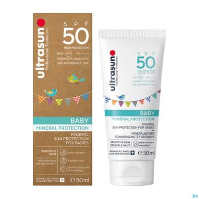Sie sehen eine Packung Sonnenprodukte Ultrasun Mineral Baby Spf50 Nr.62 100ml, Produktbild: 05 Sonnenprodukte Ultrasun Mineral Baby Spf50 Nr.62 100ml, A-Nr.: 4798101 - 05