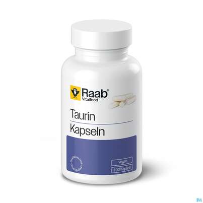 Sie sehen eine Packung Taurin Kapseln Bio Raab 100st, Produktbild: 01 Taurin Kapseln Bio Raab 100st, A-Nr.: 5871751 - 01