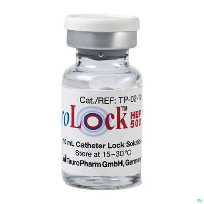 Sie sehen eine Packung Tauro Lock Ampullen Hep500 5ml 10st, Produktbild: 04 Tauro Lock Ampullen Hep500 5ml 10st, A-Nr.: 3387324 - 04