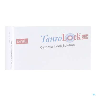 Sie sehen eine Packung Tauro Lock Ampullen Hep500 5ml 10st, Produktbild: 08 Tauro Lock Ampullen Hep500 5ml 10st, A-Nr.: 3387324 - 08