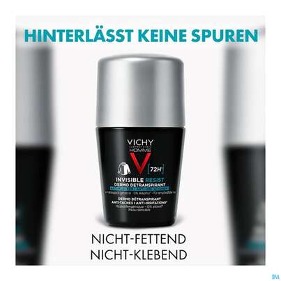 Sie sehen eine Packung Vichy Homme Deo/roll-on/72h Anti-flecken Dp 100ml, Produktbild: 08 Vichy Homme Deo/roll-on/72h Anti-flecken Dp 100ml, A-Nr.: 5893801 - 08