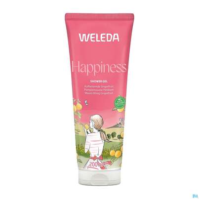 Sie sehen eine Packung Weleda Happiness Shower Gel Grapefruit 200ml, Produktbild: 01 Weleda Happiness Shower Gel Grapefruit 200ml, A-Nr.: 5911829 - 01
