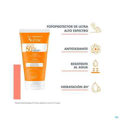 Sie sehen eine Packung Avène Sonnencreme Spf 50+ 50ml, Produktbild: 27 Avène Sonnencreme Spf 50+ 50ml, A-Nr.: 5598947 - 27