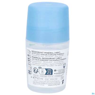 Sie sehen eine Packung Vichy Deo/roll-on Mineral 48h 50ml, Produktbild: 07 Vichy Deo/roll-on Mineral 48h 50ml, A-Nr.: 4759503 - 07