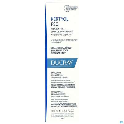 Sie sehen eine Packung Ducray Kertyol P.s.o. Konzentrat Zur Lokalen Anwendung Bei Psoriasis 100ml, Produktbild: 01 Ducray Kertyol P.s.o. Konzentrat Zur Lokalen Anwendung Bei Psoriasis 100ml, A-Nr.: 5606316 - 01