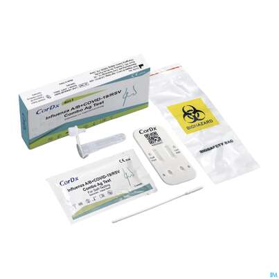 Sie sehen eine Packung Diagnostika U.zubehoer Cordx Covid19 Influ A/b Rsv 1st, Produktbild: 08 Diagnostika U.zubehoer Cordx Covid19 Influ A/b Rsv 1st, A-Nr.: 5741267 - 08