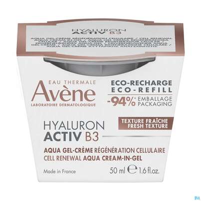 Sie sehen eine Packung Avene Hyaluron Activ B3 Aqua-gel Nf 50ml, Produktbild: 02 Avene Hyaluron Activ B3 Aqua-gel Nf 50ml, A-Nr.: 5826489 - 02