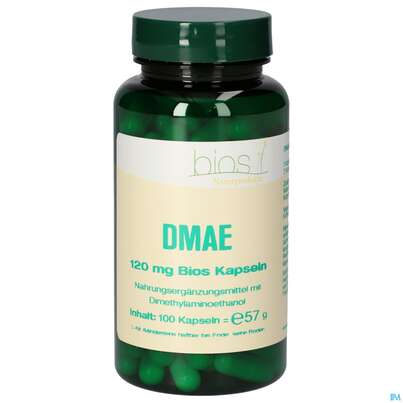 Sie sehen eine Packung Bios Dmae 120mg 100 Kapseln, Produktbild: 01 Bios Dmae 120mg 100 Kapseln, A-Nr.: 4315930 - 01