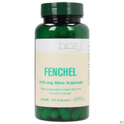 Sie sehen eine Packung Bios Fenchel 370mg Kapseln 100 Kapseln, Produktbild: 01 Bios Fenchel 370mg Kapseln 100 Kapseln, A-Nr.: 3891175 - 01