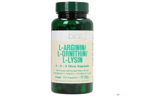 Bios l-arginin/l-ornithin/l-lysin 4:3:4 100 Kapseln, A-Nr.: 3891956 - 01