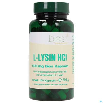 Bios l-lysin Hcl 500mg 100 Kapseln, A-Nr.: 3892157 - 01
