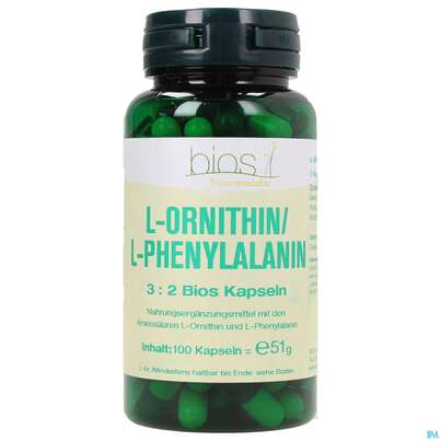 Bios l-ornithin/l-phenylalanin 3:2 100 Kapseln, A-Nr.: 3892200 - 01