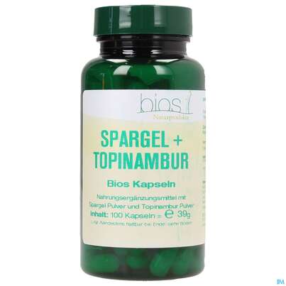 Sie sehen eine Packung Bios Spargel + Topinambur 100 Kapseln, Produktbild: 01 Bios Spargel + Topinambur 100 Kapseln, A-Nr.: 3893234 - 01