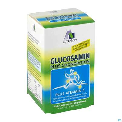 Sie sehen eine Packung Glucosamin Chondroitin Kapseln/500mg Avi 180st, Produktbild: 02 Glucosamin Chondroitin Kapseln/500mg Avi 180st, A-Nr.: 3088478 - 02