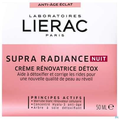 Sie sehen eine Packung Lierac Supra Radiance C Nachtcreme 50ml, Produktbild: 01 Lierac Supra Radiance C Nachtcreme 50ml, A-Nr.: 4839969 - 01