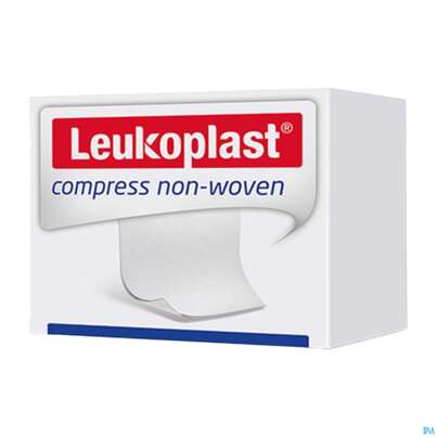 Sie sehen eine Packung Vlieskompressen Leukopl Compress Steril 7,5x 7,5cm 50x2 100st, Produktbild: 02 Vlieskompressen Leukopl Compress Steril 7,5x 7,5cm 50x2 100st, A-Nr.: 2996268 - 02