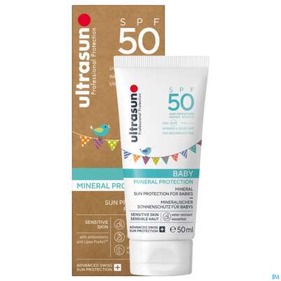 Sie sehen eine Packung Sonnenprodukte Ultrasun Mineral Baby Spf50 Nr.62 100ml, Produktbild: 07 Sonnenprodukte Ultrasun Mineral Baby Spf50 Nr.62 100ml, A-Nr.: 4798101 - 07