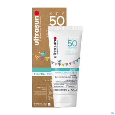 Sie sehen eine Packung Sonnenprodukte Ultrasun Mineral Baby Spf50 Nr.62 100ml, Produktbild: 08 Sonnenprodukte Ultrasun Mineral Baby Spf50 Nr.62 100ml, A-Nr.: 4798101 - 08