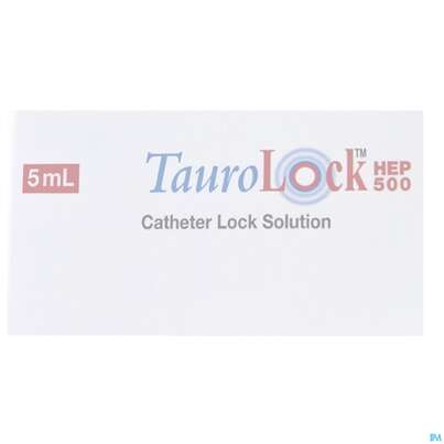 Sie sehen eine Packung Tauro Lock Ampullen Hep500 5ml 10st, Produktbild: 01 Tauro Lock Ampullen Hep500 5ml 10st, A-Nr.: 3387324 - 01