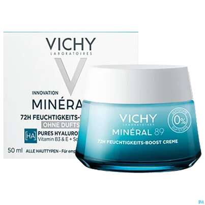 Sie sehen eine Packung Vichy Mineral 89 Creme Ohne Duftstoffe Reichhaltig Doppe 100ml, Produktbild: 08 Vichy Mineral 89 Creme Ohne Duftstoffe Reichhaltig Doppe 100ml, A-Nr.: 5890062 - 08