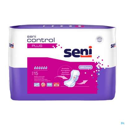 Sie sehen eine Packung Inkontinenz Einlagen Seni Control Plus 15st, Produktbild: 01 Inkontinenz Einlagen Seni Control Plus 15st, A-Nr.: 3586578 - 01