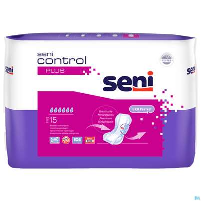 Sie sehen eine Packung Inkontinenz Einlagen Seni Control Plus 15st, Produktbild: 02 Inkontinenz Einlagen Seni Control Plus 15st, A-Nr.: 3586578 - 02