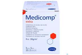 Kompressen Medicomp/extra Vliesstoff 6fach Steril 5x 5cm 25x2 50st, A-Nr.: 1652064 - 01