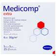 Sie sehen eine Packung Kompressen Medicomp/extra Vliesstoff 6fach Steril 5x 5cm 25x2 50st, Produktbild: 02 Kompressen Medicomp/extra Vliesstoff 6fach Steril 5x 5cm 25x2 50st, A-Nr.: 1652064 - 02
