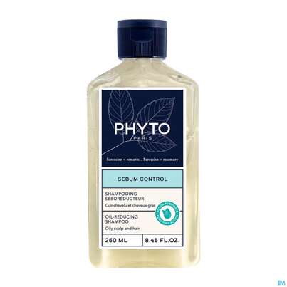 Sie sehen eine Packung Shampoon Phyto Sebum Control Oil Reducing 250ml, Produktbild: 03 Shampoon Phyto Sebum Control Oil Reducing 250ml, A-Nr.: 5900665 - 03