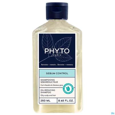 Sie sehen eine Packung Shampoon Phyto Sebum Control Oil Reducing 250ml, Produktbild: 04 Shampoon Phyto Sebum Control Oil Reducing 250ml, A-Nr.: 5900665 - 04