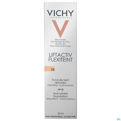 Sie sehen eine Packung Vichy Liftactiv/flexiteint Make Up Teint Nr 55 Bron 30ml, Produktbild: 04 Vichy Liftactiv/flexiteint Make Up Teint Nr 55 Bron 30ml, A-Nr.: 3392325 - 04