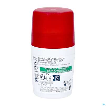 Vichy Deodorant Antitranspirant/roll-on Clinical Contr 96h 50ml, A-Nr.: 5571575 - 05