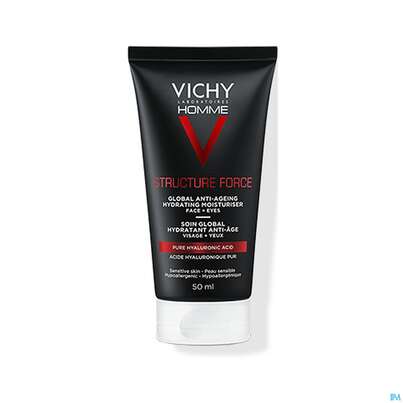 Sie sehen eine Packung Vichy Homme Structure Force Care 50ml, Produktbild: 01 Vichy Homme Structure Force Care 50ml, A-Nr.: 5054348 - 01