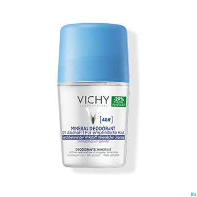 Sie sehen eine Packung Vichy Deo/roll-on Mineral 48h 50ml, Produktbild: 05 Vichy Deo/roll-on Mineral 48h 50ml, A-Nr.: 4759503 - 05