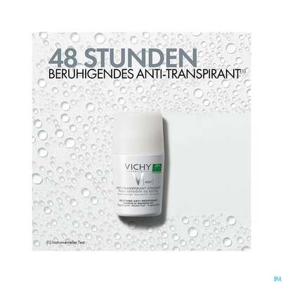 Sie sehen eine Packung Vichy Deo/roll-on Sensitive Anti-transpirant 48h 50ml, Produktbild: 05 Vichy Deo/roll-on Sensitive Anti-transpirant 48h 50ml, A-Nr.: 3724359 - 05