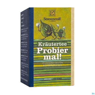 Sie sehen eine Packung Sonnentor Kraeutertee Doppelkammmerbeutel Probier Mal 02621 20st, Produktbild: 05 Sonnentor Kraeutertee Doppelkammmerbeutel Probier Mal 02621 20st, A-Nr.: 5053797 - 05