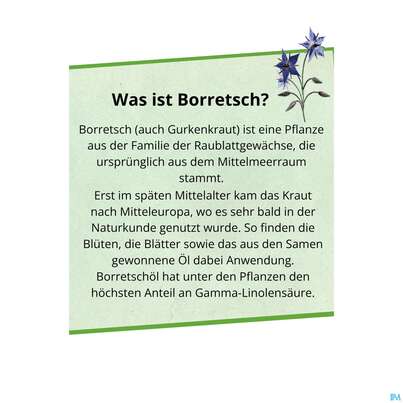 Sie sehen eine Packung Borretschoel Kapseln Dr.wolz Nr 60608 60st, Produktbild: 10 Borretschoel Kapseln Dr.wolz Nr 60608 60st, A-Nr.: 3839312 - 10