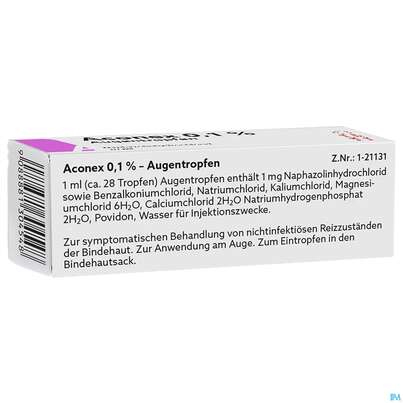Sie sehen eine Packung Aconex Augentropfen 10ml, Produktbild: 02 Aconex Augentropfen 10ml, A-Nr.: 1304541 - 02