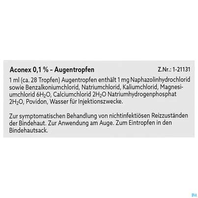 Sie sehen eine Packung Aconex Augentropfen 10ml, Produktbild: 05 Aconex Augentropfen 10ml, A-Nr.: 1304541 - 05