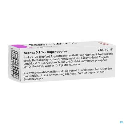Sie sehen eine Packung Aconex Augentropfen 10ml, Produktbild: 08 Aconex Augentropfen 10ml, A-Nr.: 1304541 - 08
